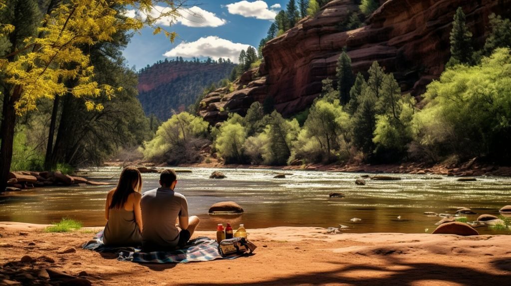 Romantic picnic at Slide Rock State Park