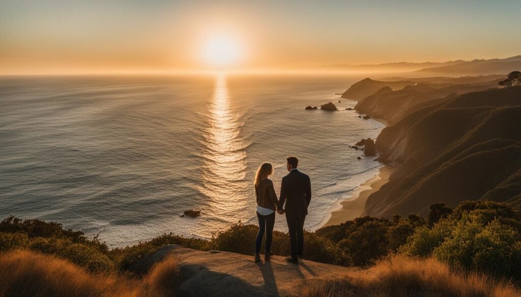 romantic sunset views in Santa Cruz